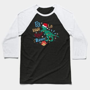 Fa La Rawr Christmas Dinosaur Baseball T-Shirt